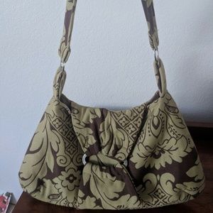 Dana Hurbert Handbag, Green And Brown Flowers, Sho